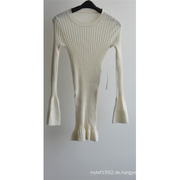 100% Wolle Frauen Rundhals Strickpullover